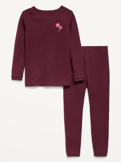 Snug-Fit Graphic Pajama Set for Girls