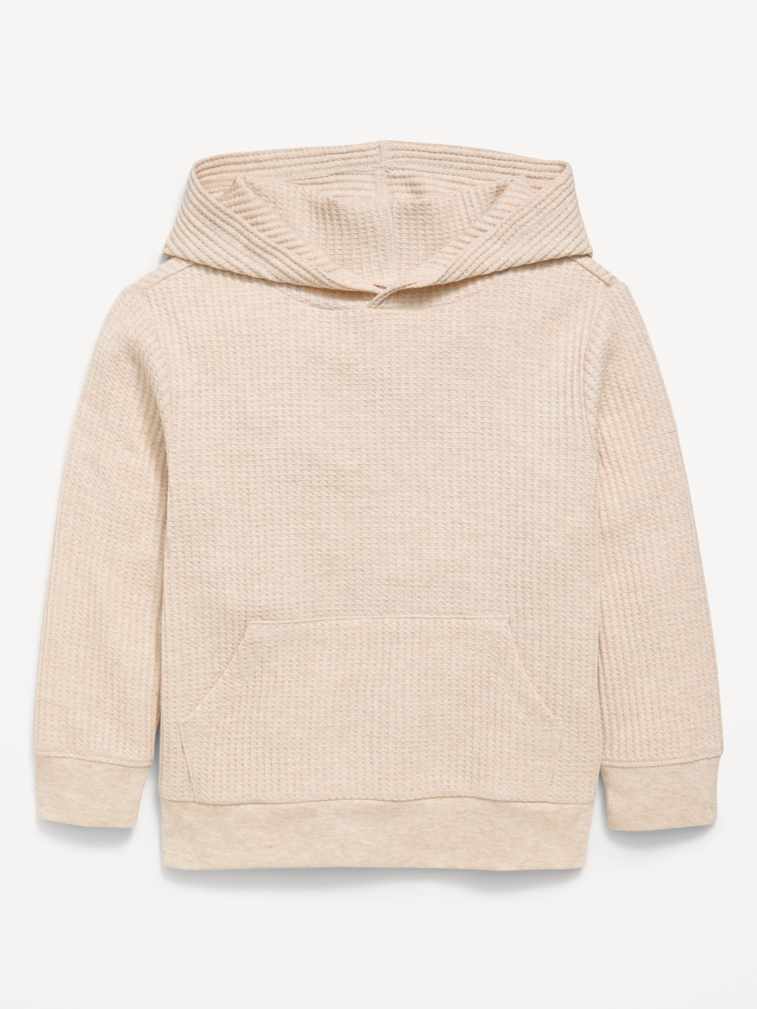 Waffle-Knit Pullover Hoodie for Toddler Boys