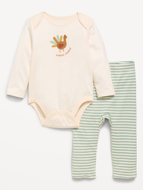 Long-Sleeve Bodysuit and Leggings Set for Baby