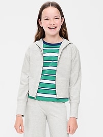 Image number 1 showing, Fitted Cropped 2-Way-Zip Hoodie for Girls