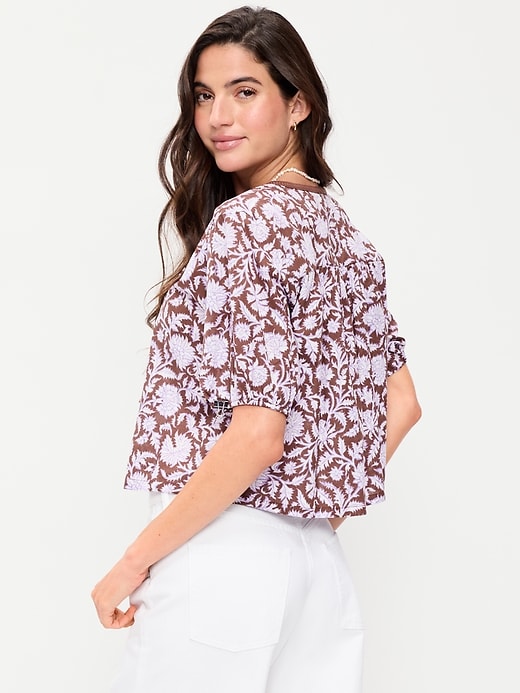 Image number 2 showing, Short-Sleeve Beaded Top