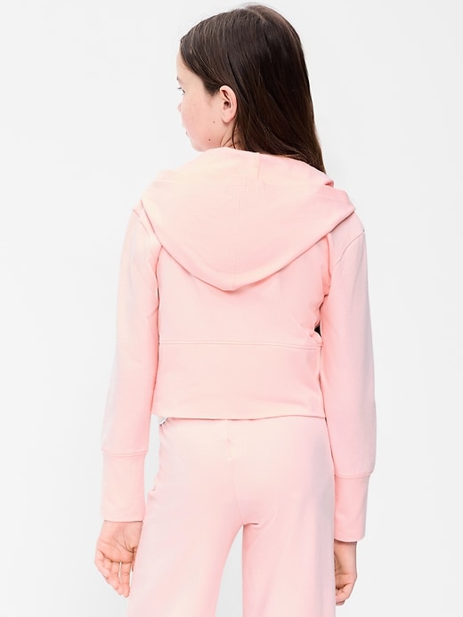 Image number 2 showing, Fitted Cropped 2-Way-Zip Hoodie for Girls
