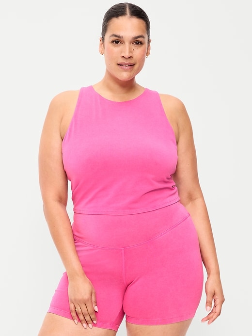 Image number 7 showing, Medium Support PowerSoft High-Neck Racerback Sports Bra
