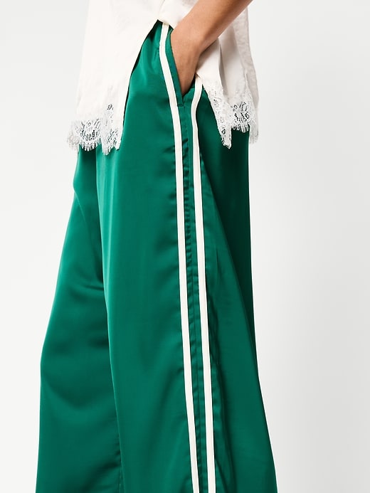 Image number 5 showing, High-Waisted Satin Track Pants