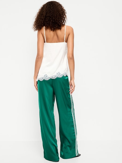 Image number 3 showing, High-Waisted Satin Track Pants