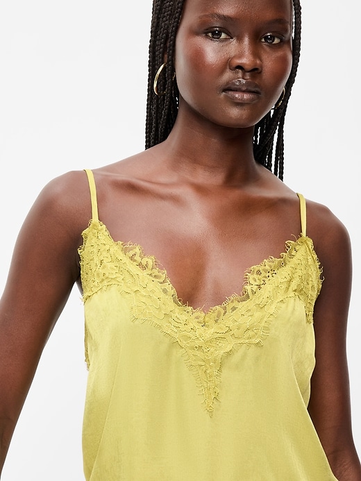 Image number 4 showing, Asymmetrical Lace-Trim Cami Top