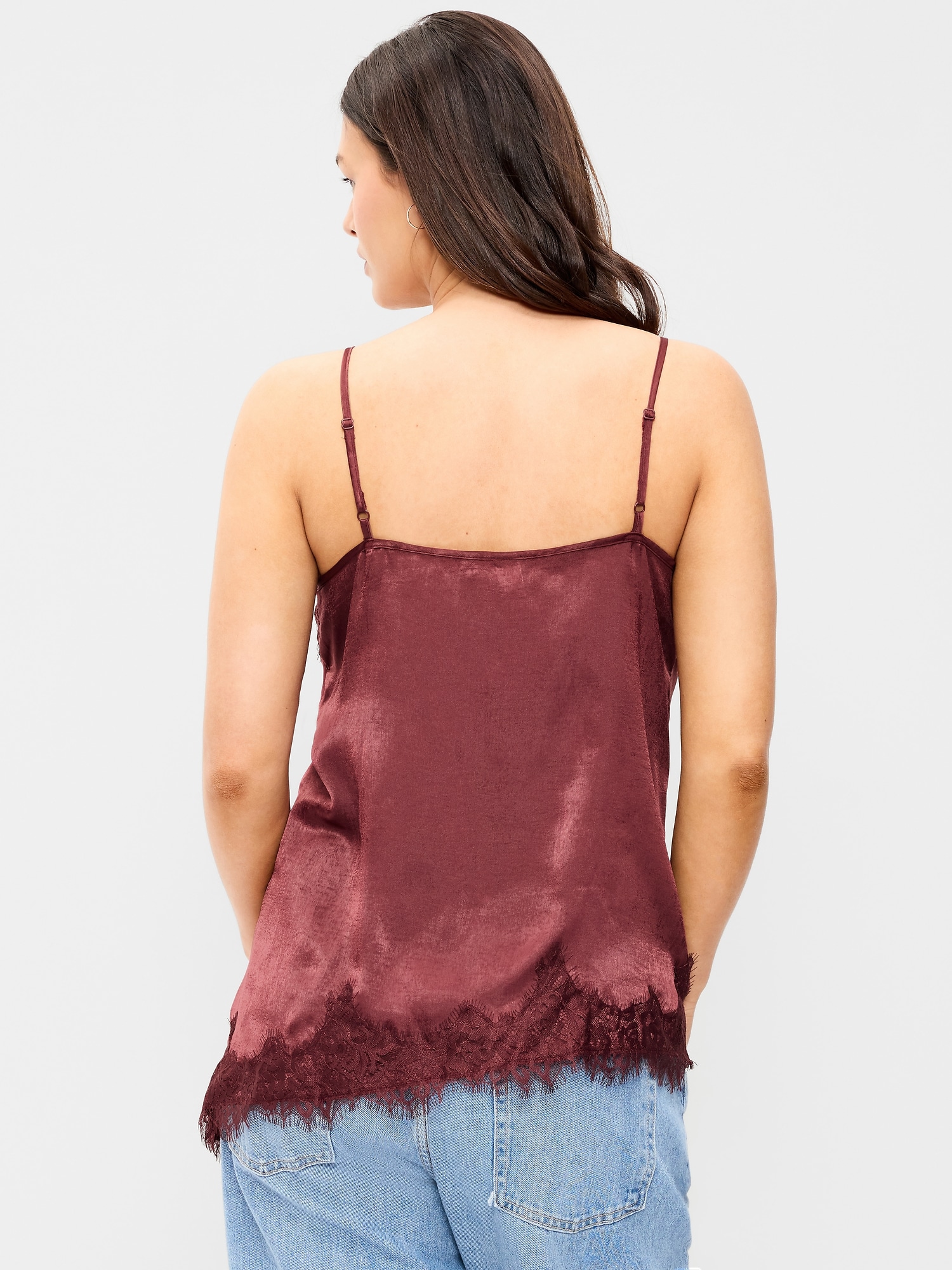Asymmetrical Lace-Trim Cami Top