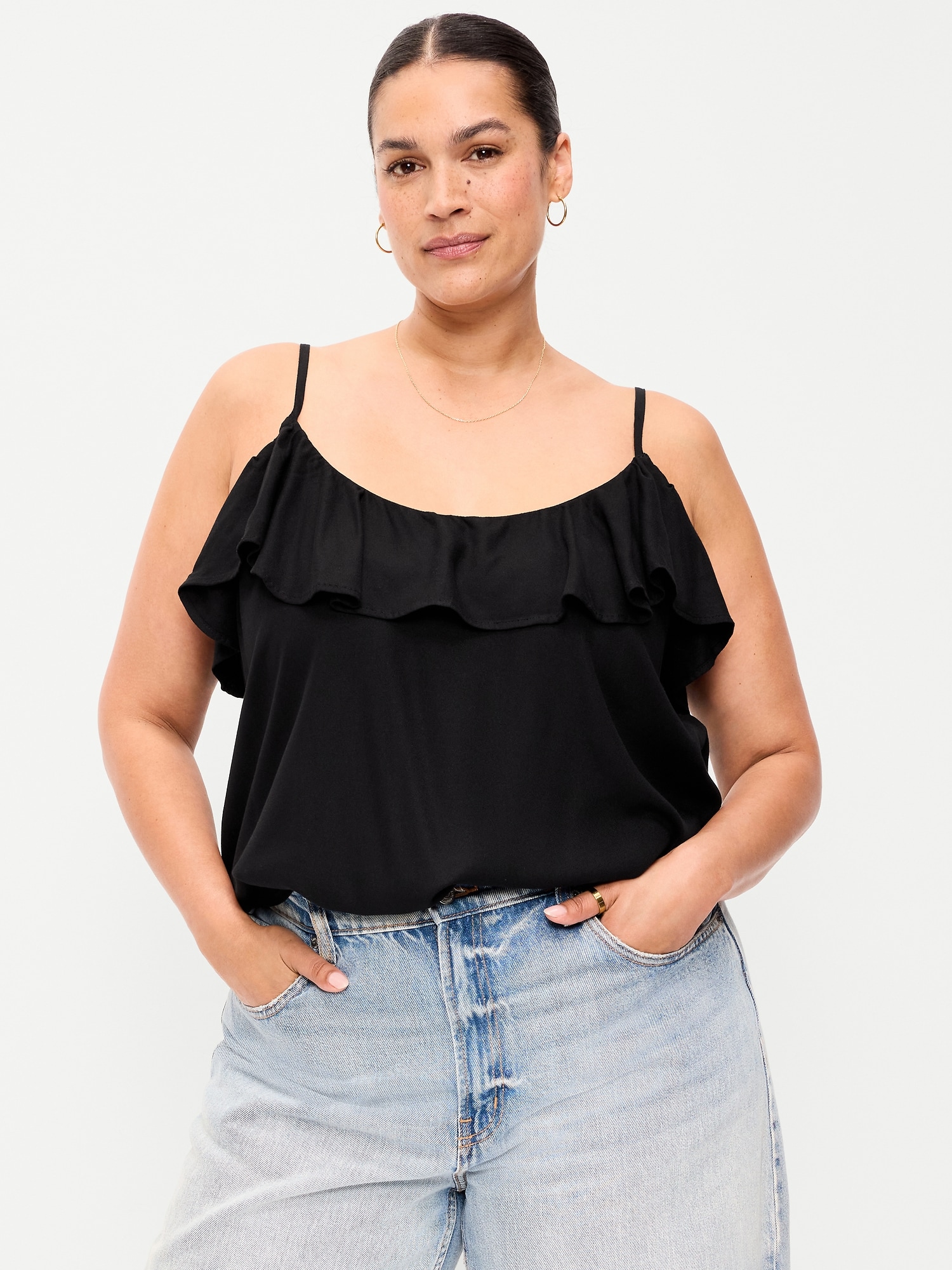 Ruffle-Front Tank Top