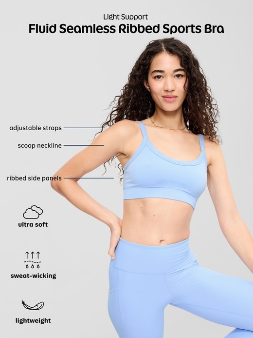 Image number 7 showing, Light Support Fluid Seamless Ribbed Sports Bra