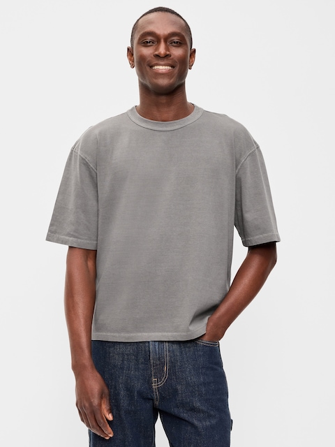 Garment-Dyed Heavyweight Cropped T-Shirt
