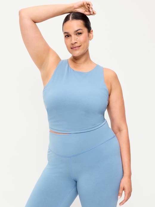Image number 5 showing, Medium Support PowerSoft High-Neck Racerback Sports Bra