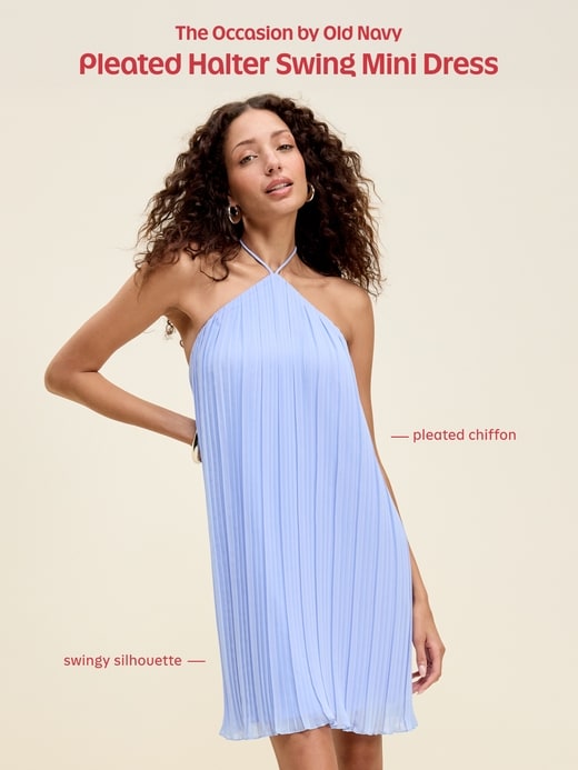 The Occasion by Old Navy Pleated Halter Swing Mini Dress | Old Navy
