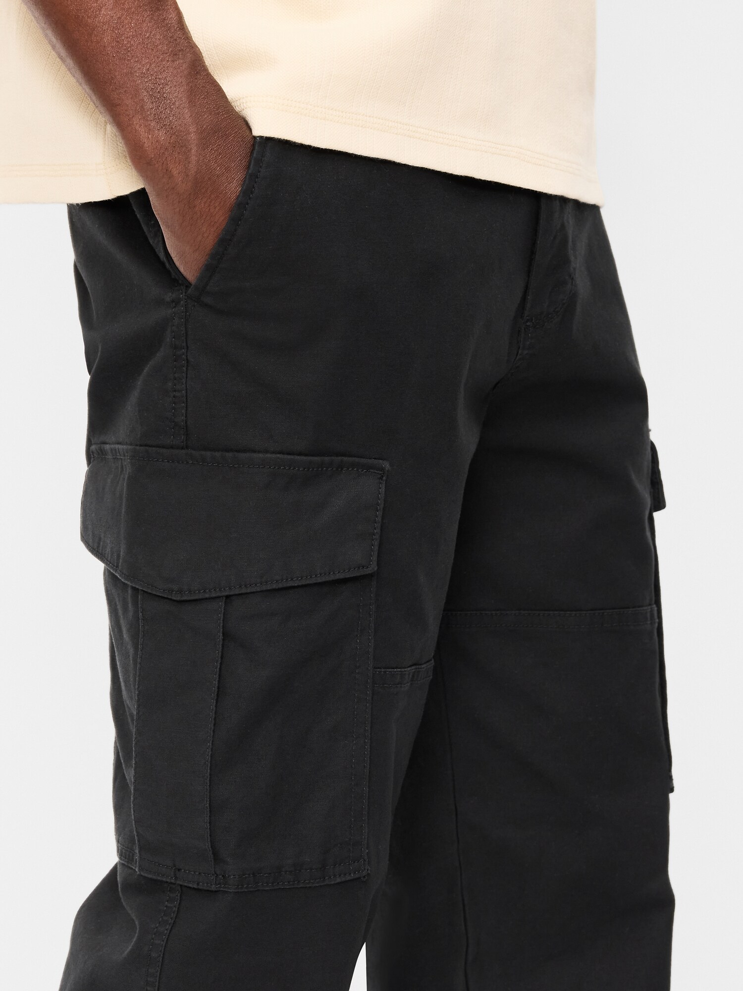 Мужские брюки Old Navy 90's Loose Lived-In Cargo, цвет: Чёрный — фото 4