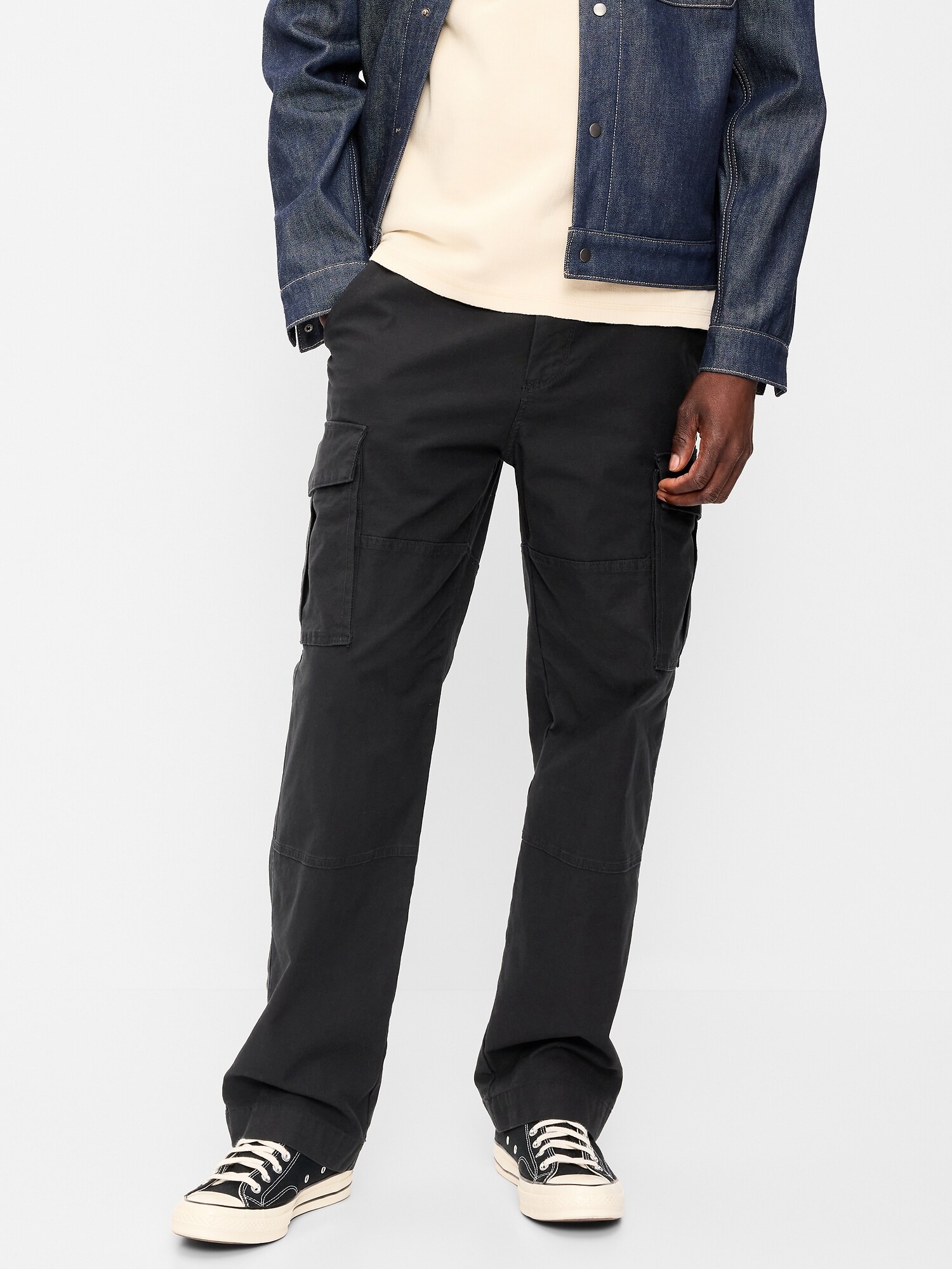Мужские брюки Old Navy 90's Loose Lived-In Cargo, цвет: Чёрный — фото 2