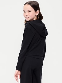 Image number 2 showing, Fitted Cropped 2-Way-Zip Hoodie for Girls