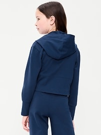 Image number 2 showing, Fitted Cropped 2-Way-Zip Hoodie for Girls