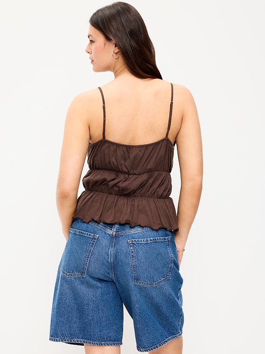 Image number 6 showing, Lace-Trim Smocked-Waist Tank Top