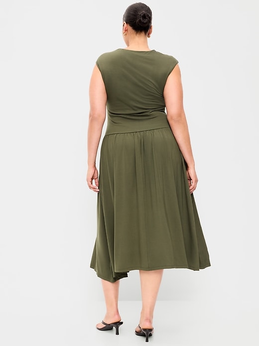 Jersey Knit Drop-Waist Midi Dress | Old Navy