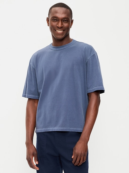 Image number 1 showing, Garment-Dyed Heavyweight Cropped T-Shirt