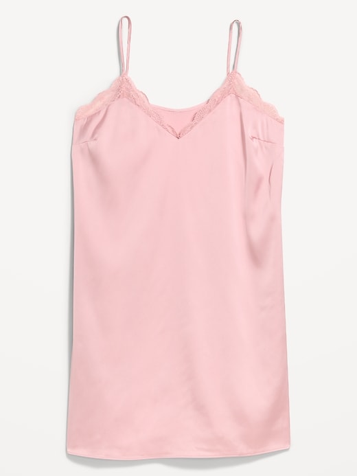Image number 2 showing, Satin Lace-Trim Sleep Dress