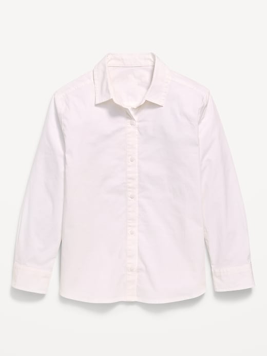 Image number 1 showing, School Uniform Long-Sleeve Poplin Shirt for Girls