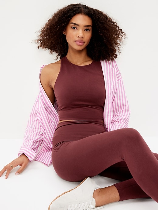 Image number 3 showing, Medium Support PowerSoft High-Neck Racerback Sports Bra
