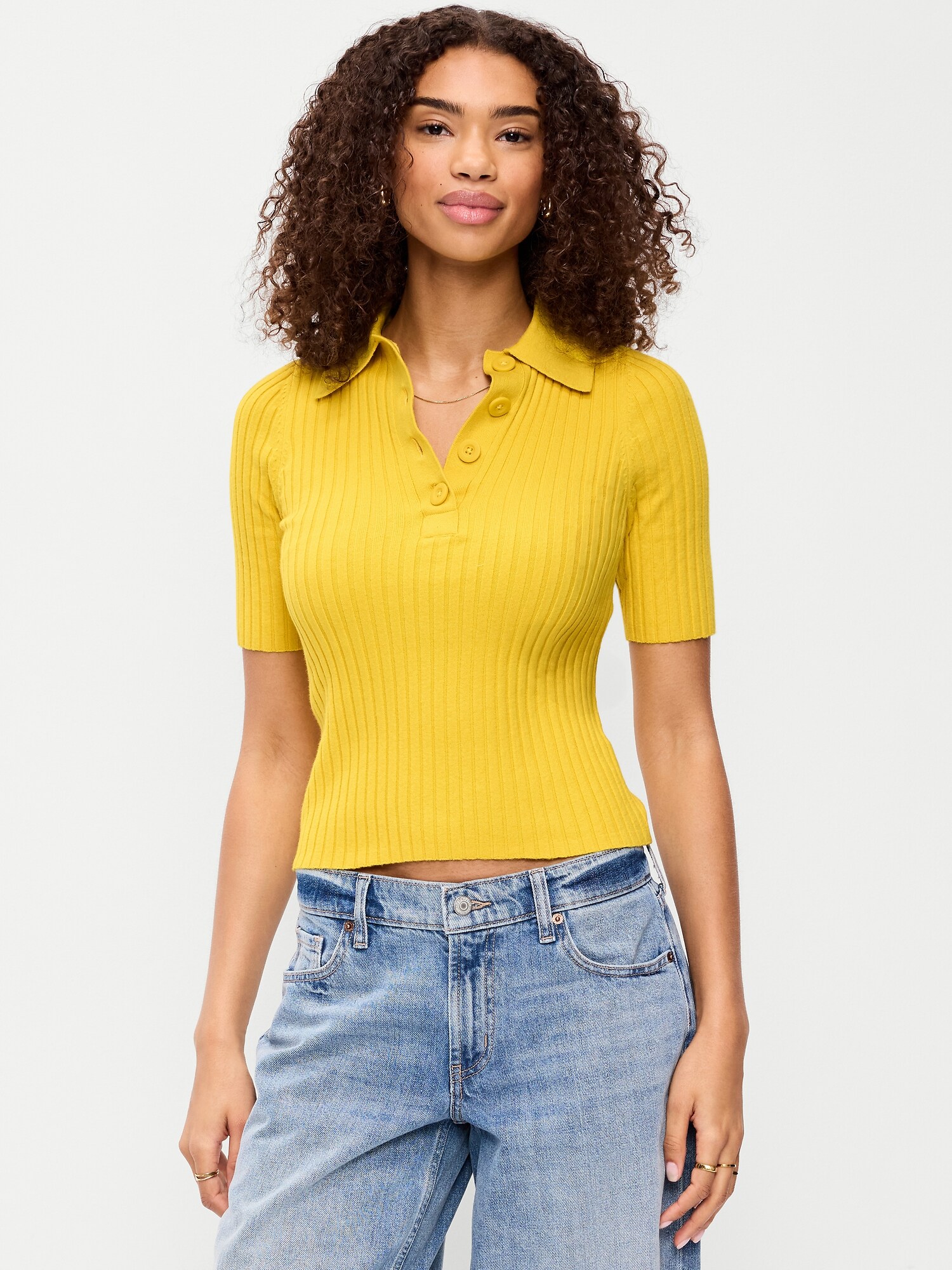 Short-Sleeve Ribbed Polo