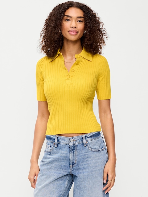Short-Sleeve Ribbed Polo
