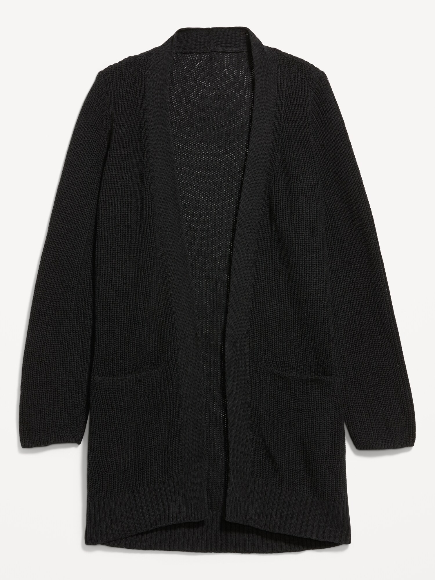 Женские свитеры Old Navy Longline Open-Front Wrap, цвет: Чёрный — фото 4