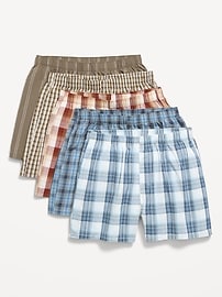 Image number 1 showing, 5-Pack Soft-Washed Boxer Shorts -- 3.75-inch inseam