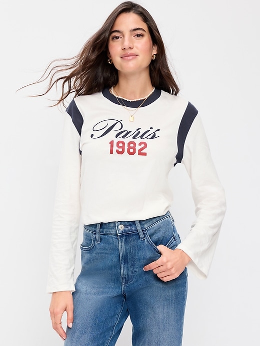 Image number 1 showing, EveryWear Long-Sleeve Graphic T-Shirt