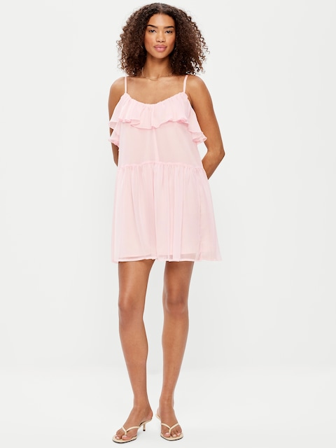 Ruffle-Front Flounce Mini Dress