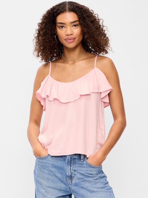 Sleeveless Ruffle Tank Top