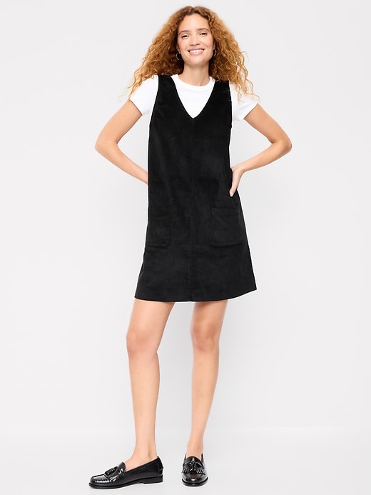 Image number 1 showing, Sleeveless Pinafore Mini Dress