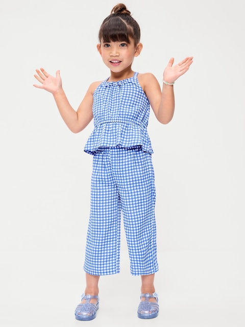 Printed Sleeveless Top and Pants Set for Toddler Girls