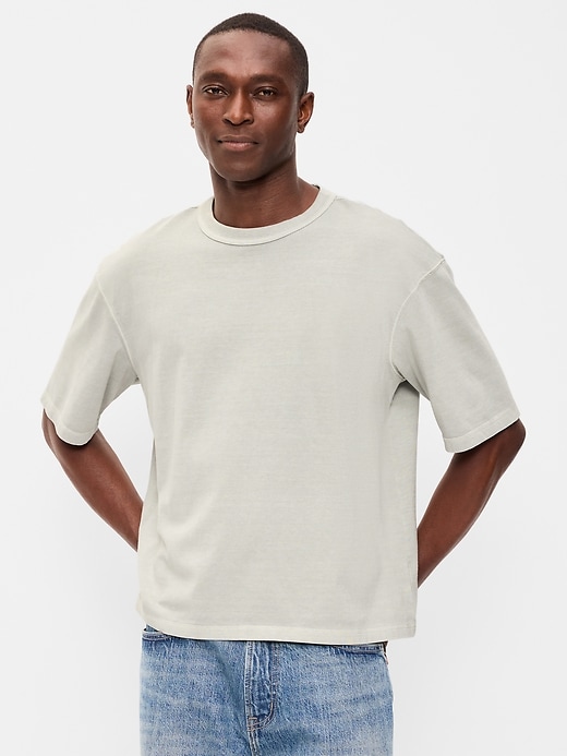 Image number 1 showing, Garment-Dyed Heavyweight Cropped T-Shirt