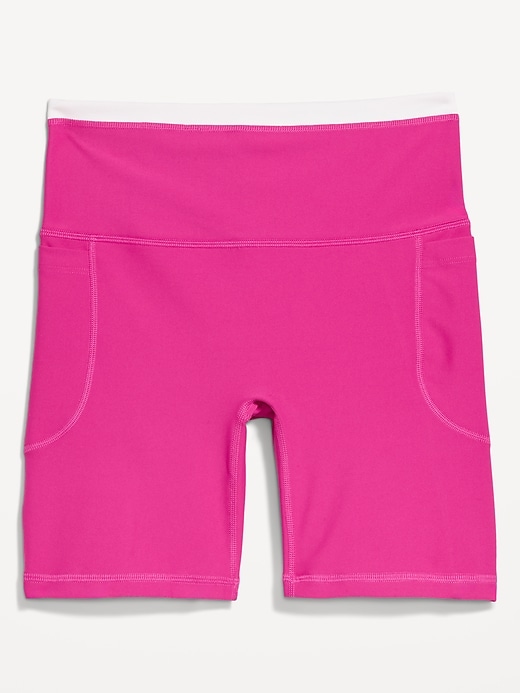 Image number 1 showing, Extra-High Waisted PowerSoft Boundless Pocket Biker Shorts-- 6-inch inseam - No Front Seam