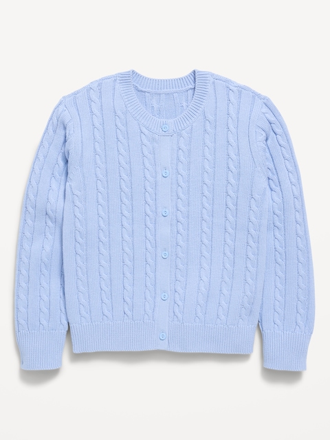 Cable-Knit Cardigan Sweater for Girls