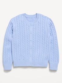 Image number 1 showing, Cable-Knit Cardigan Sweater for Girls