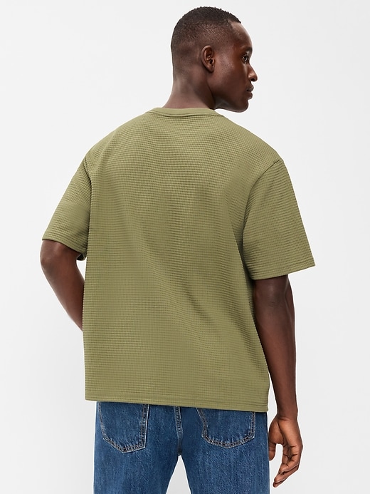 Image number 2 showing, Relaxed Short-Sleeve Textured Waffle T-Shirt
