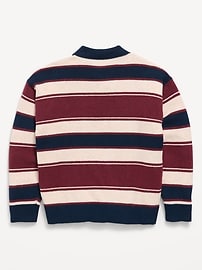 Image number 2 showing, SoSoft Oversized Collared Striped Sweater for Boys