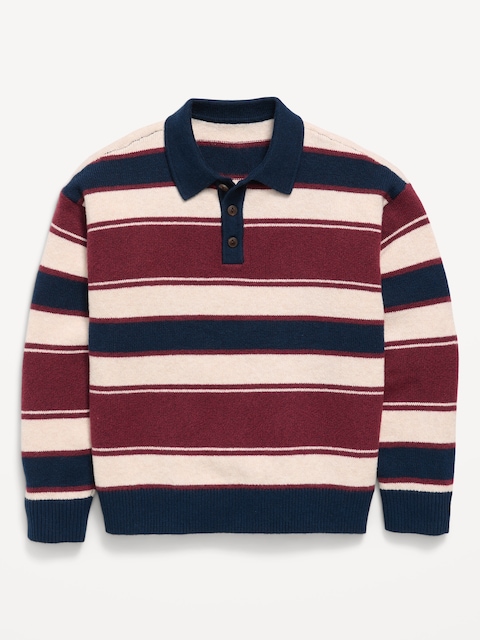 SoSoft Oversized Collared Striped Sweater for Boys