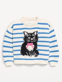 Image number 1 showing, SoSoft Long-Sleeve Graphic Sweater for Toddler Girls