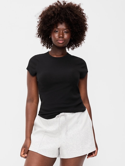 Image number 5 showing, Fitted Crew-Neck Ribbed T-Shirt