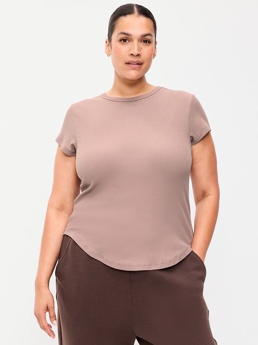 Image number 7 showing, Fitted Crew-Neck Ribbed T-Shirt