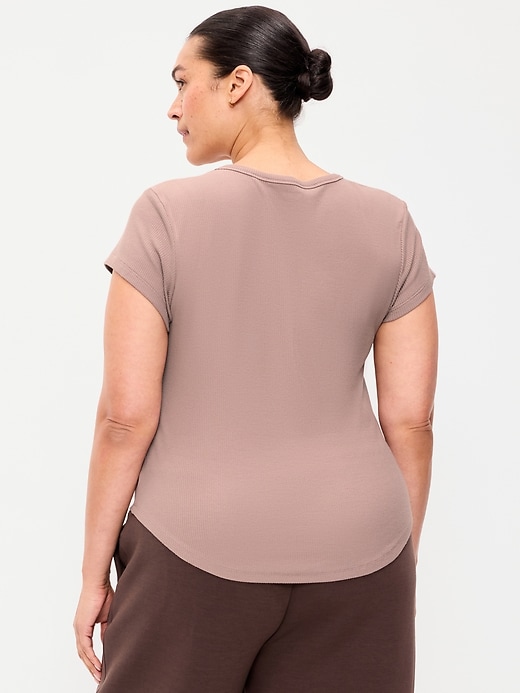 Image number 8 showing, Fitted Crew-Neck Ribbed T-Shirt