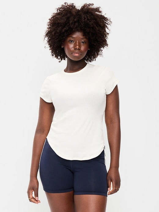 Image number 5 showing, Fitted Crew-Neck Ribbed T-Shirt