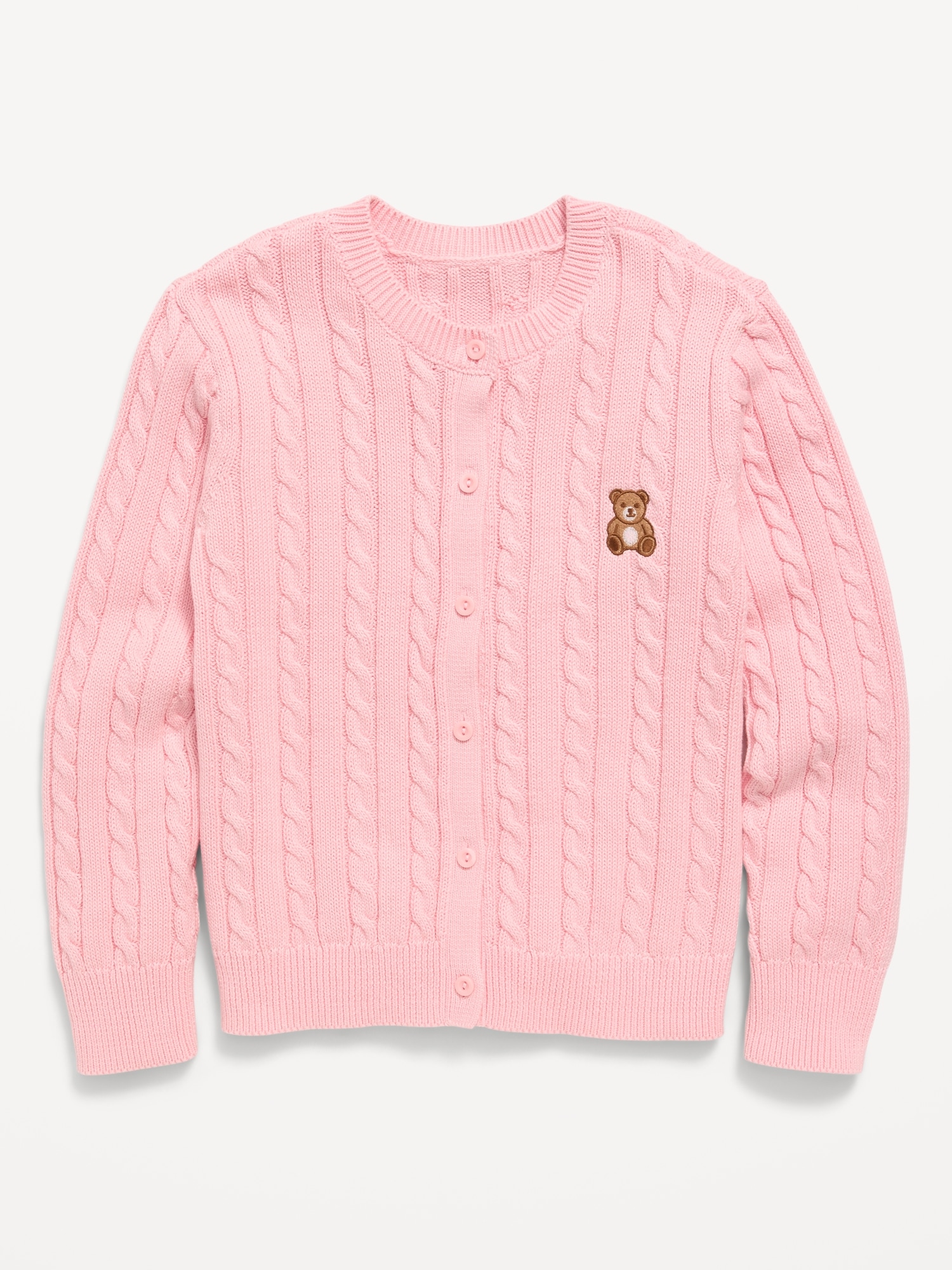 Cable-Knit Cardigan Sweater for Girls