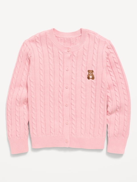Cable-Knit Cardigan Sweater for Girls