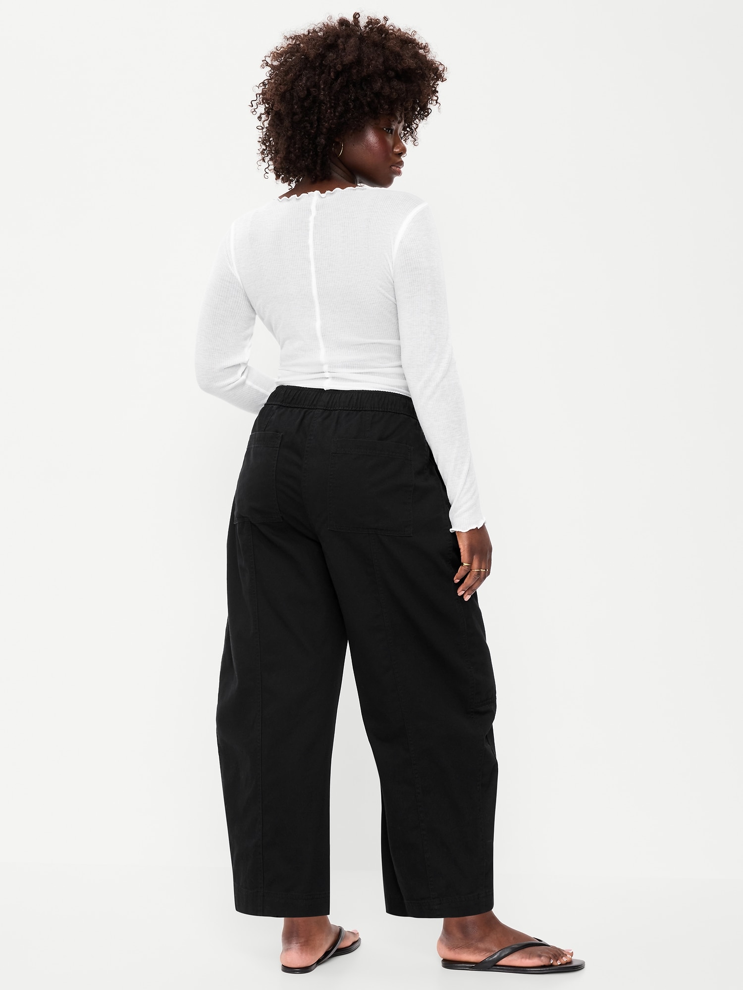 Mid-Rise Pull-On Utility Pants